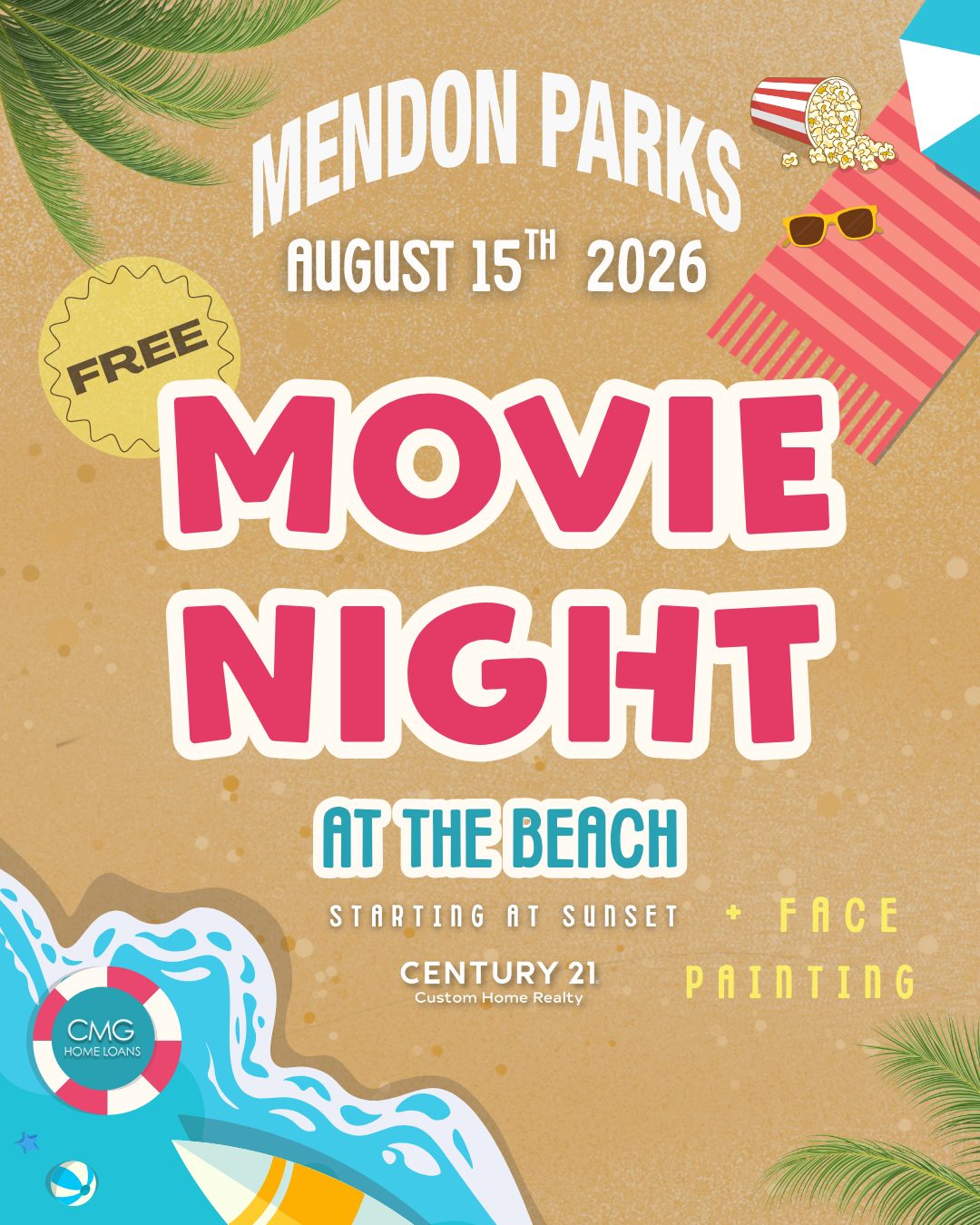 Movie Night at the Beach flyer